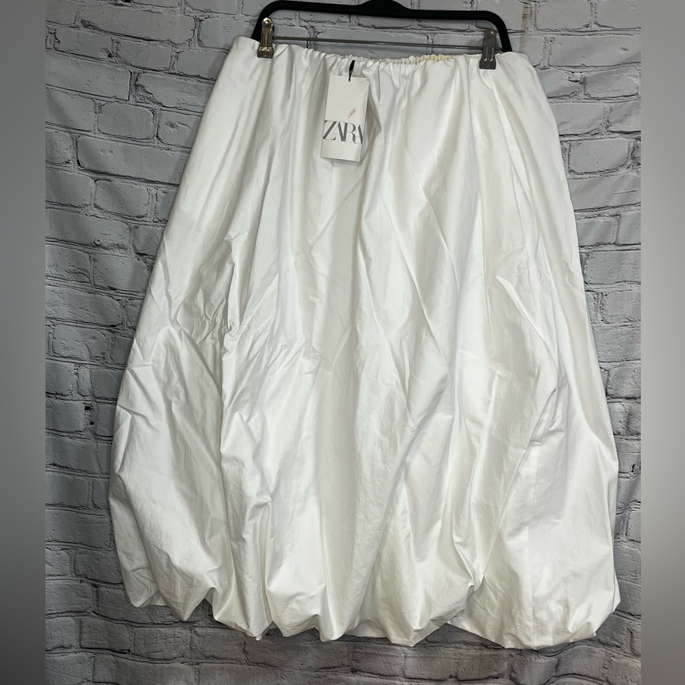 Zara White Midi A-Line Skirt - Picture 4 of 5